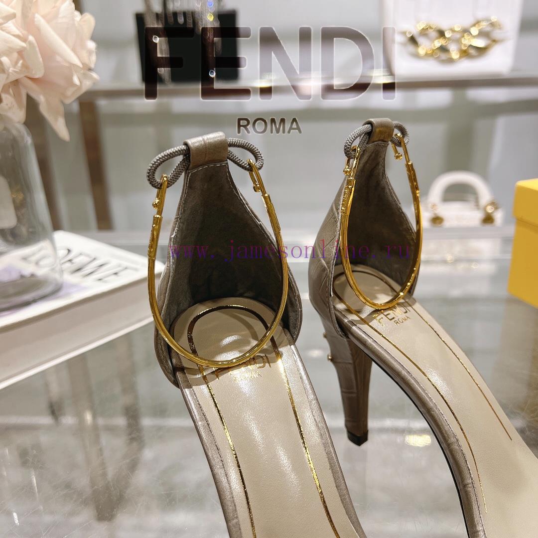 ② ⓪②④ 𝙁𝙀𝙉𝘿𝙄 | Fendi FENDI Filo Strap Stone Pattern Leather High Heels Sandals〰 〰 〰 〰 Genuine vvaolg1e - Image 9