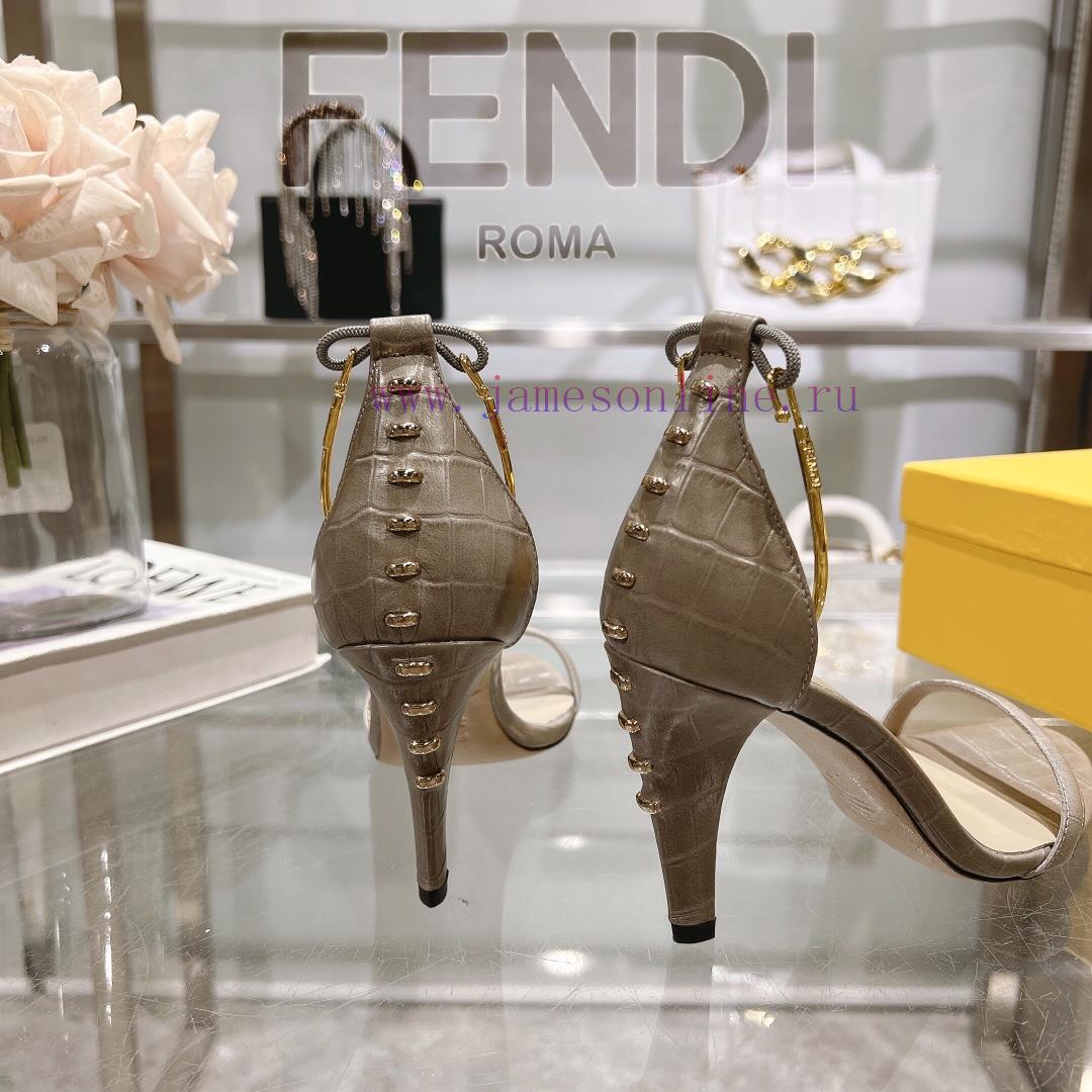 ② ⓪②④ 𝙁𝙀𝙉𝘿𝙄 | Fendi FENDI Filo Strap Stone Pattern Leather High Heels Sandals〰 〰 〰 〰 Genuine vvaolg1e - Image 10