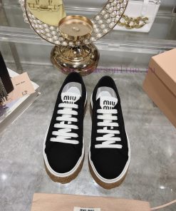 High Quality Miumiu 🧡 24 Spring/Summer Focus On Thick Bottom Sponge Cake Casual White Shoes Can g9b6pej9