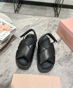 MIUMIU 24 Spring/Summer New Cross Thick Bottom Sponge Cake Cool Dragging Comfortable Versatile cp8ibigt