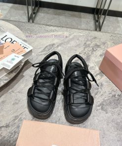 MIUMIU 24 Spring/Summer New Roman Strap Thick Bottom Sponge Cake Cool Dragging Comfortable Vers gjrodtt3