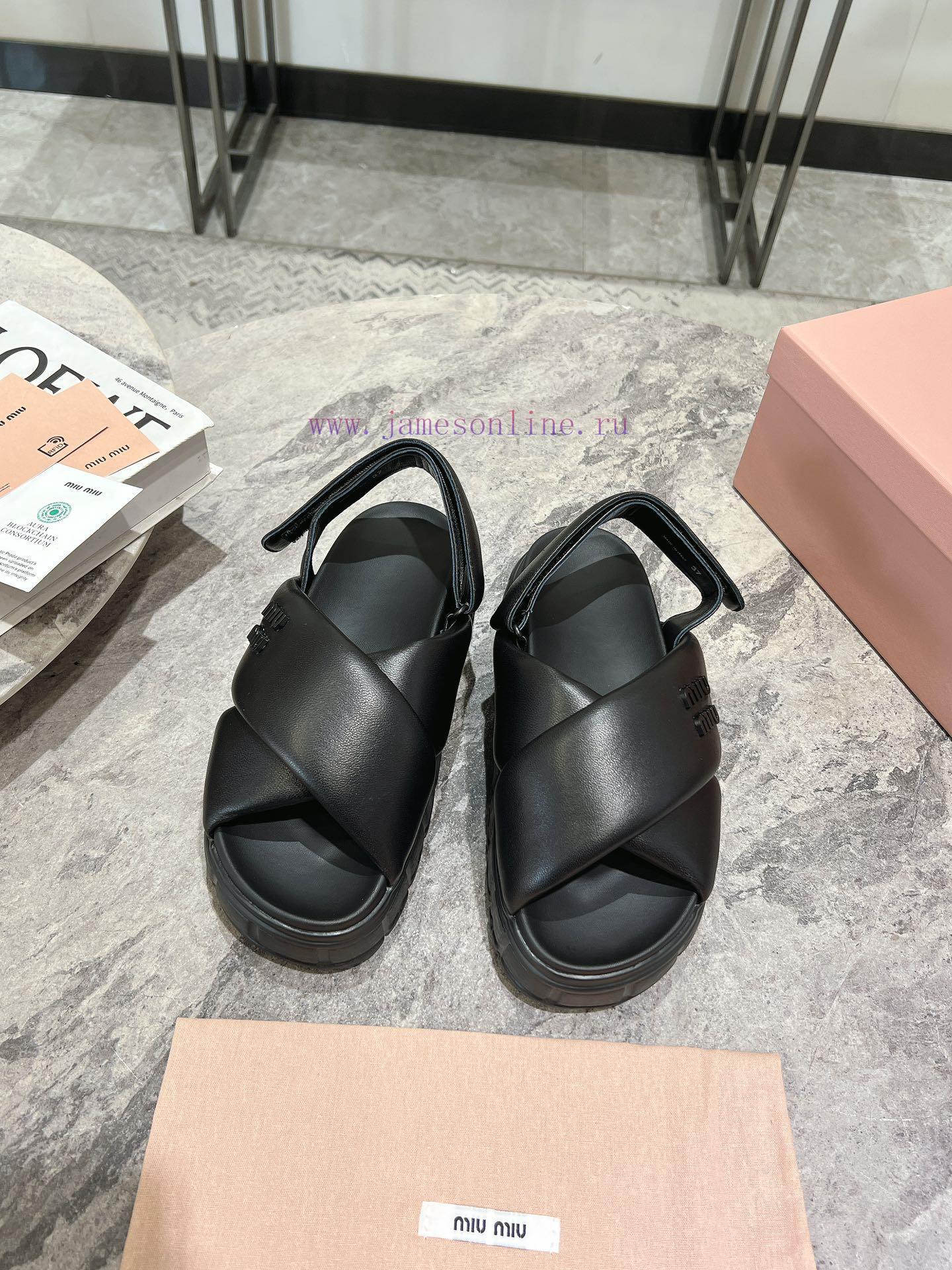 MIUMIU 24 Spring/Summer New Cross Thick Bottom Sponge Cake Cool Dragging Comfortable Versatile cp8ibigt - Image 2