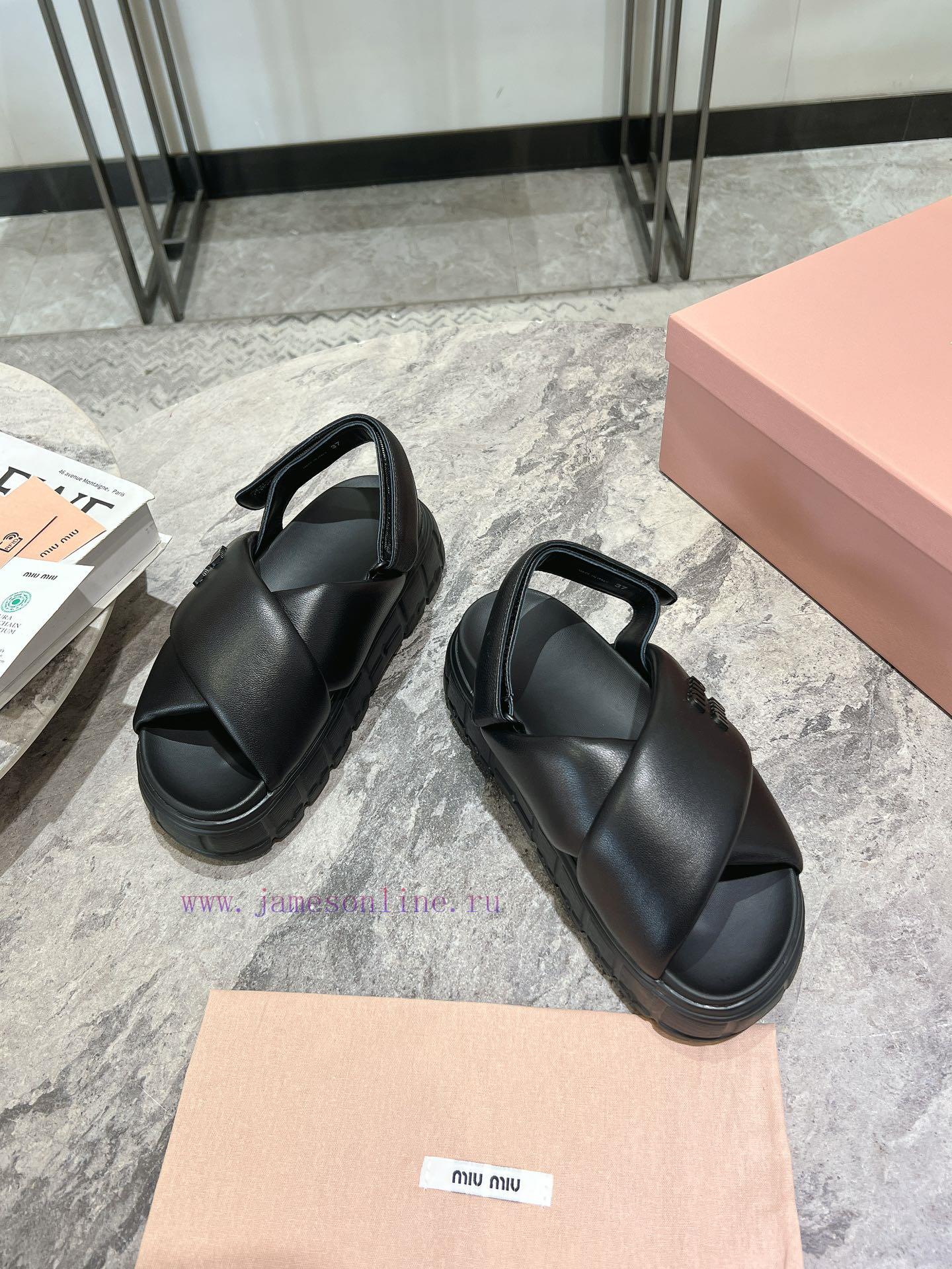 MIUMIU 24 Spring/Summer New Cross Thick Bottom Sponge Cake Cool Dragging Comfortable Versatile cp8ibigt - Image 3