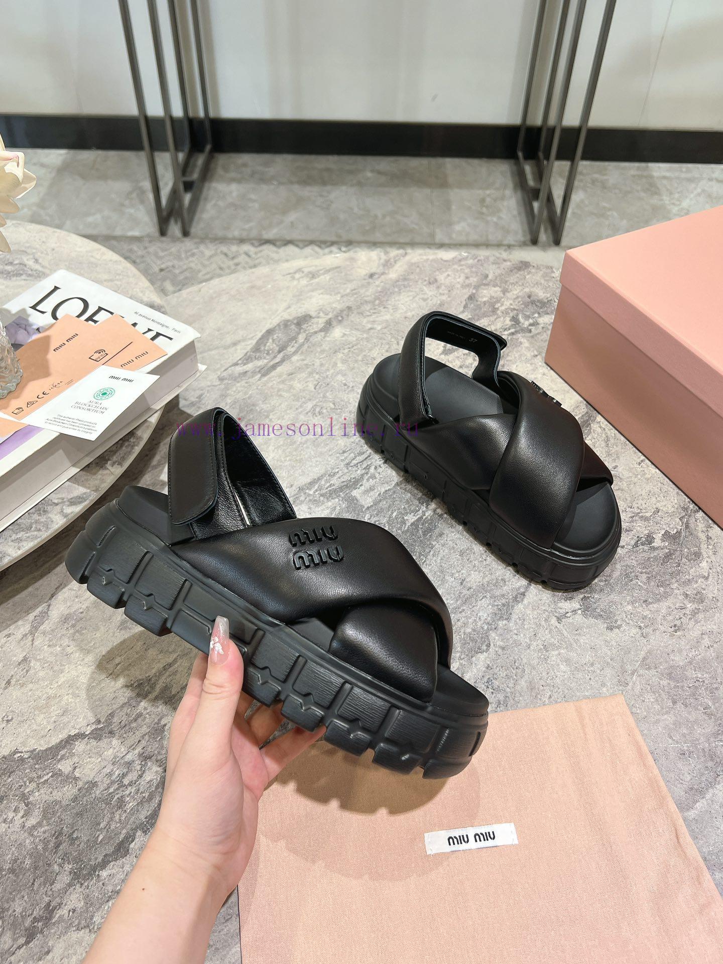 MIUMIU 24 Spring/Summer New Cross Thick Bottom Sponge Cake Cool Dragging Comfortable Versatile cp8ibigt - Image 5