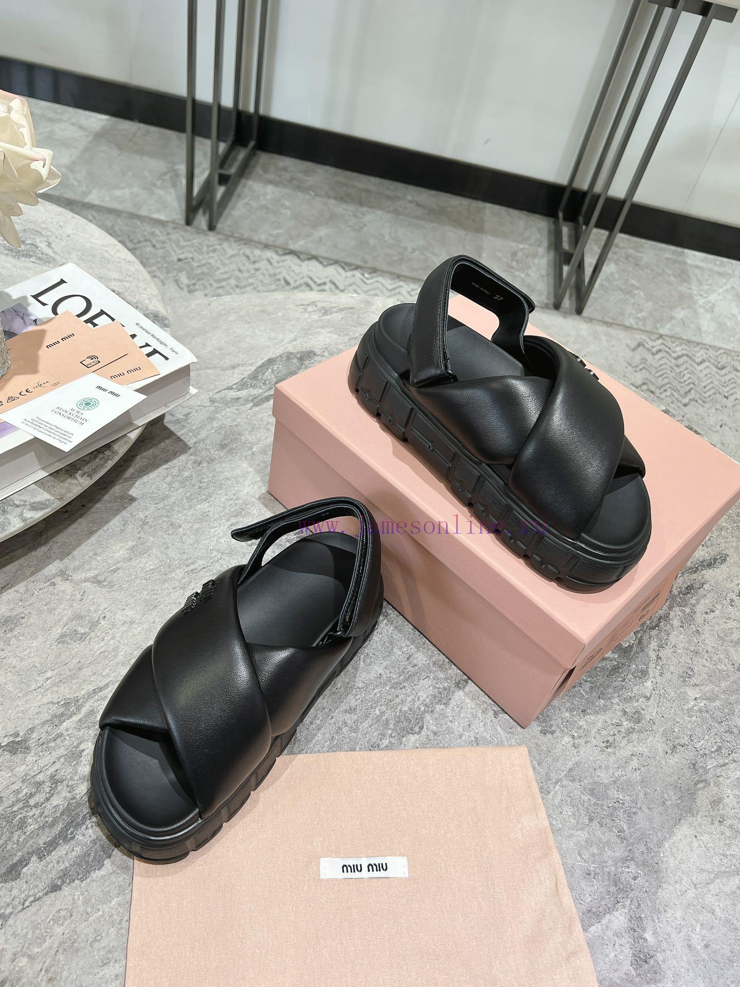 MIUMIU 24 Spring/Summer New Cross Thick Bottom Sponge Cake Cool Dragging Comfortable Versatile cp8ibigt - Image 7
