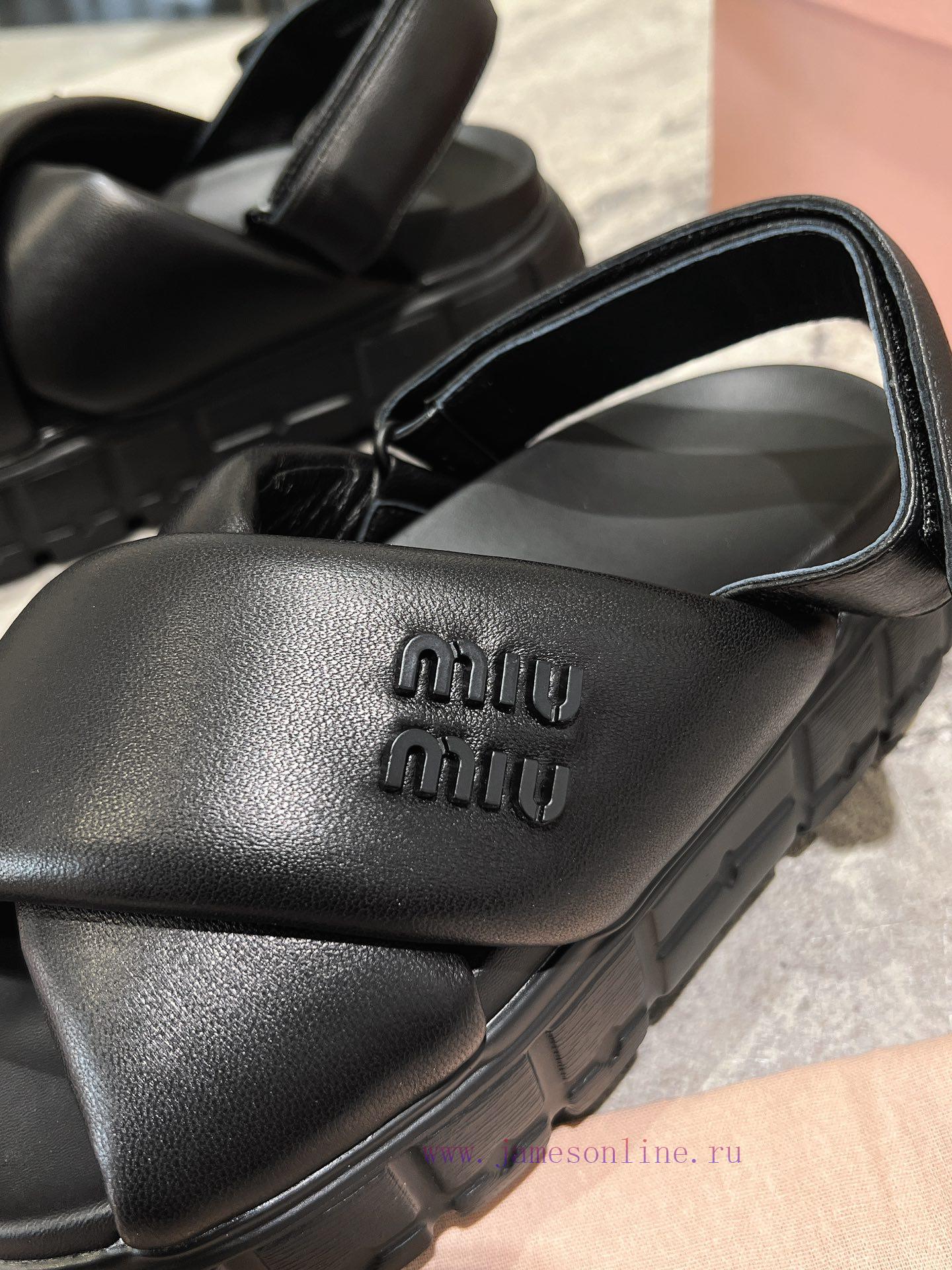 MIUMIU 24 Spring/Summer New Cross Thick Bottom Sponge Cake Cool Dragging Comfortable Versatile cp8ibigt - Image 9