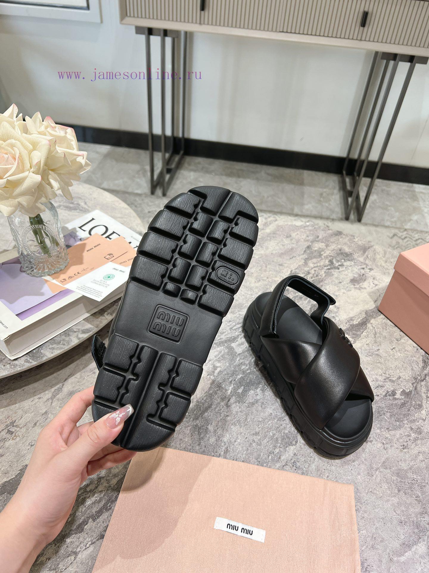 MIUMIU 24 Spring/Summer New Cross Thick Bottom Sponge Cake Cool Dragging Comfortable Versatile cp8ibigt - Image 10