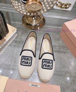 Miumiu 2024 New Casual Shoes Fisherman ShoesGrass Woven Shoes Are Equipped With Soft Woven Fabr 8oso0ft8