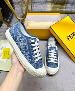 FENDI's Latest Bestseller Domino Series Sports Shoes Made Of Imitation Old Blue Denim Material z9t42hld