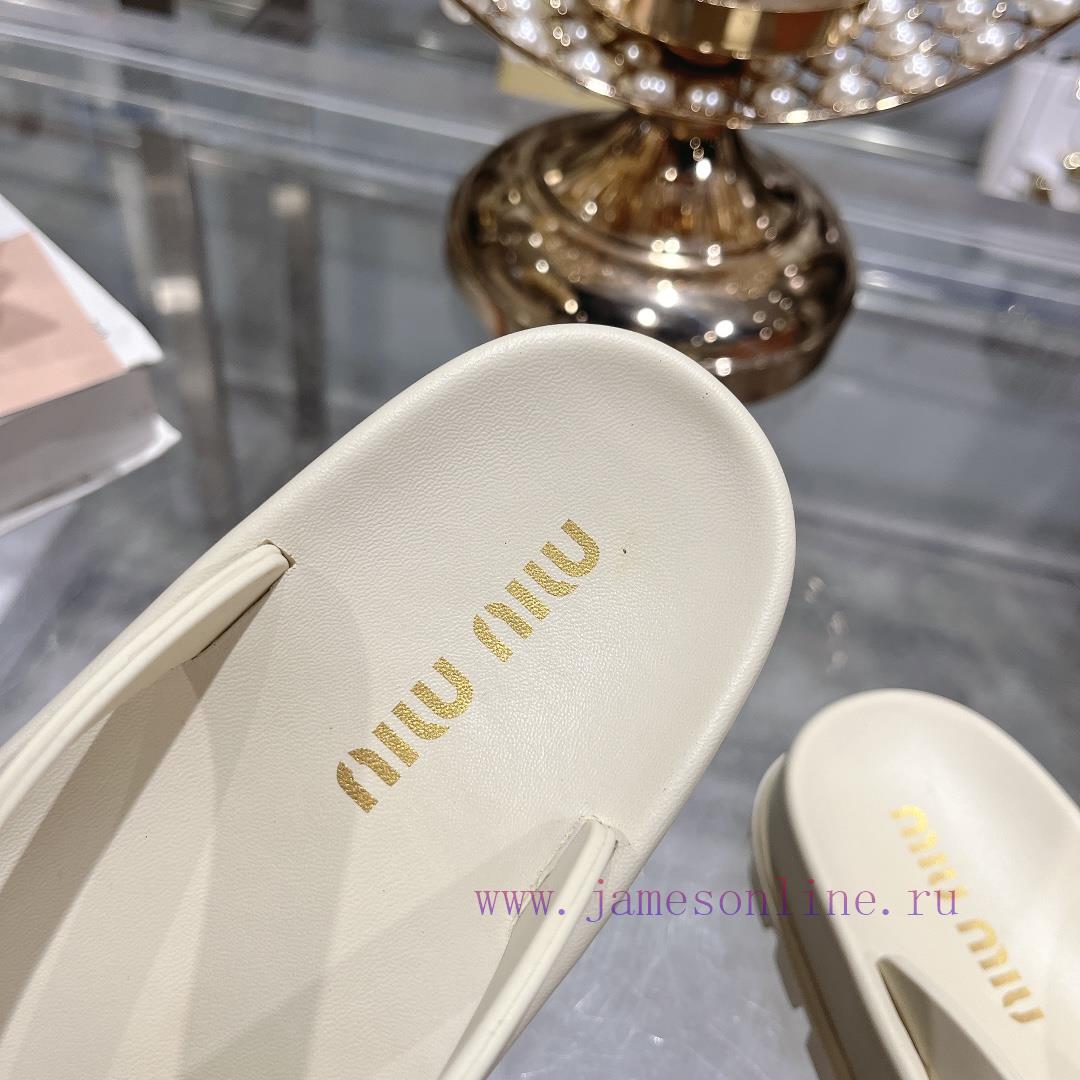 Miu Ss24 New Arrival~Miu 24 Spring/summer Flip Flops New Product With Thick Sole And Increased wh9loedq - Image 4