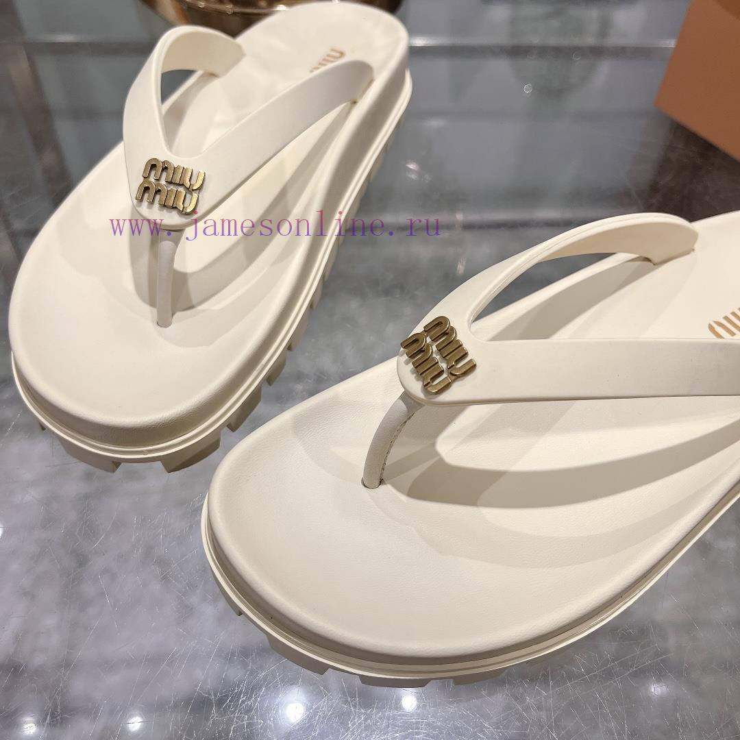 Miu Ss24 New Arrival~Miu 24 Spring/summer Flip Flops New Product With Thick Sole And Increased wh9loedq - Image 5