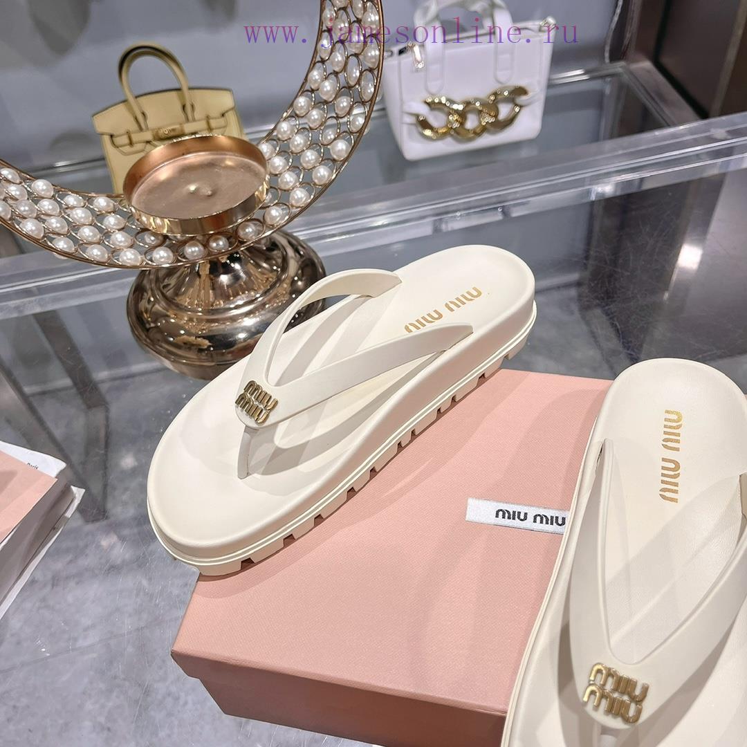 Miu Ss24 New Arrival~Miu 24 Spring/summer Flip Flops New Product With Thick Sole And Increased wh9loedq - Image 8