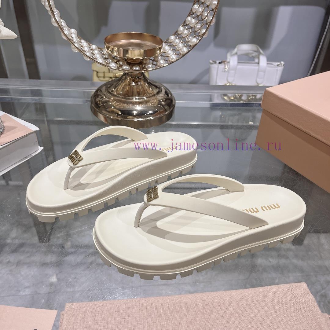 Miu Ss24 New Arrival~Miu 24 Spring/summer Flip Flops New Product With Thick Sole And Increased wh9loedq - Image 9
