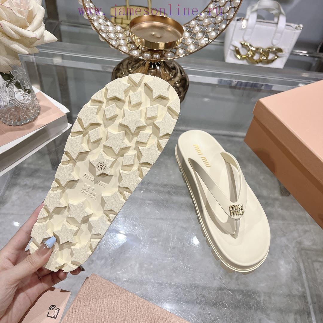 Miu Ss24 New Arrival~Miu 24 Spring/summer Flip Flops New Product With Thick Sole And Increased wh9loedq - Image 10