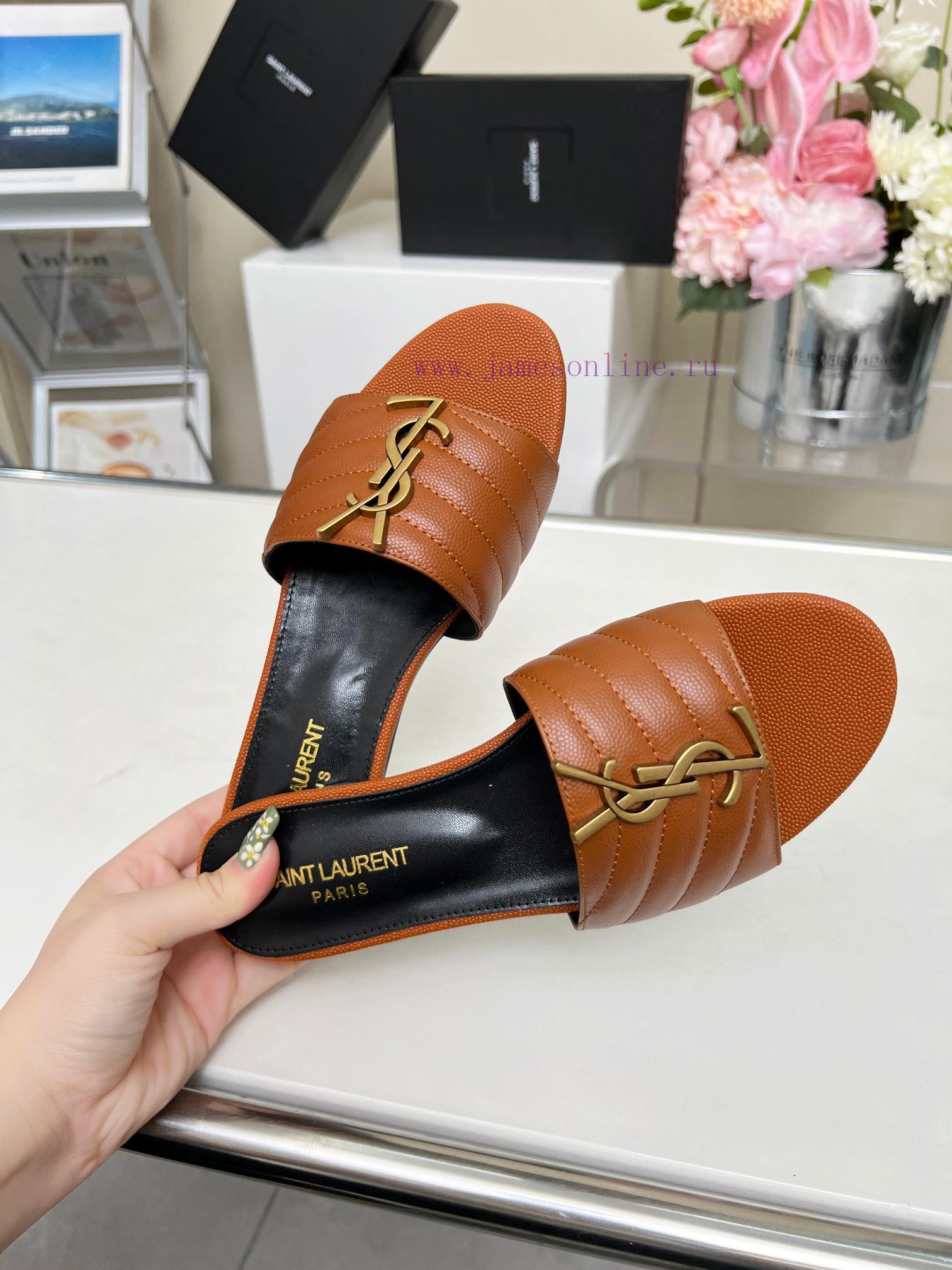 Rubber Sole P Leather Sole P280Saint Laurent YSL Saint Laurent Sandals - Logo Letter Buckle Dec xzoqi4zi - Image 5