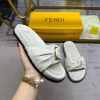 FENDI's Latest Popular Flat Bottom Slippers Equipped With Knotted Ties Gold Finish Metal Parts gnumzben
