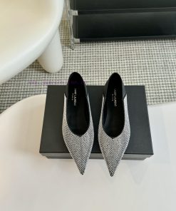 🫰SAINT LAURENT 24/Pointed Flat Bottom Single ShoesWho Loves These Retro Animal Patterned Flat S 22eppuew