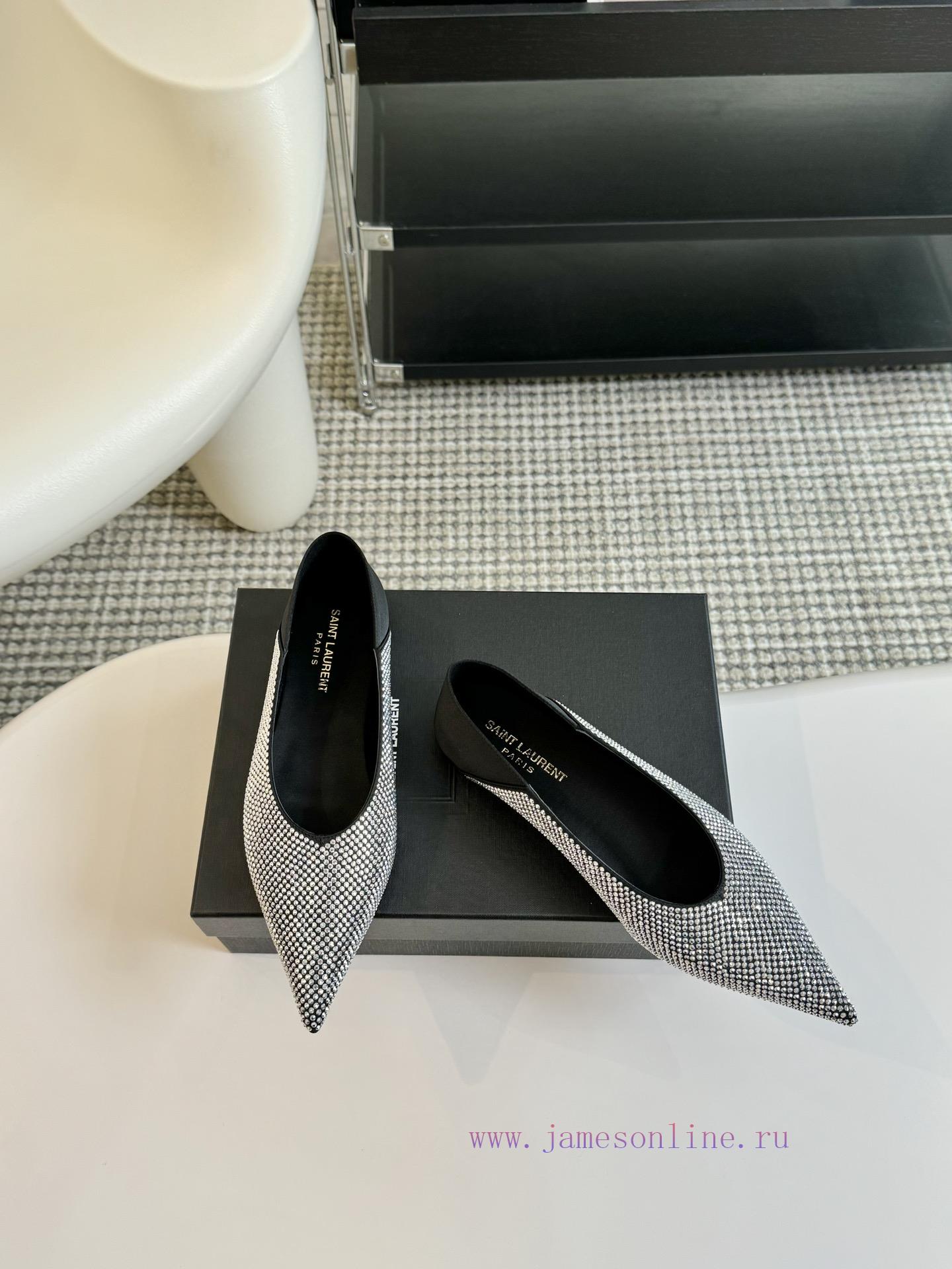 🫰SAINT LAURENT 24/Pointed Flat Bottom Single ShoesWho Loves These Retro Animal Patterned Flat S 22eppuew - Image 3