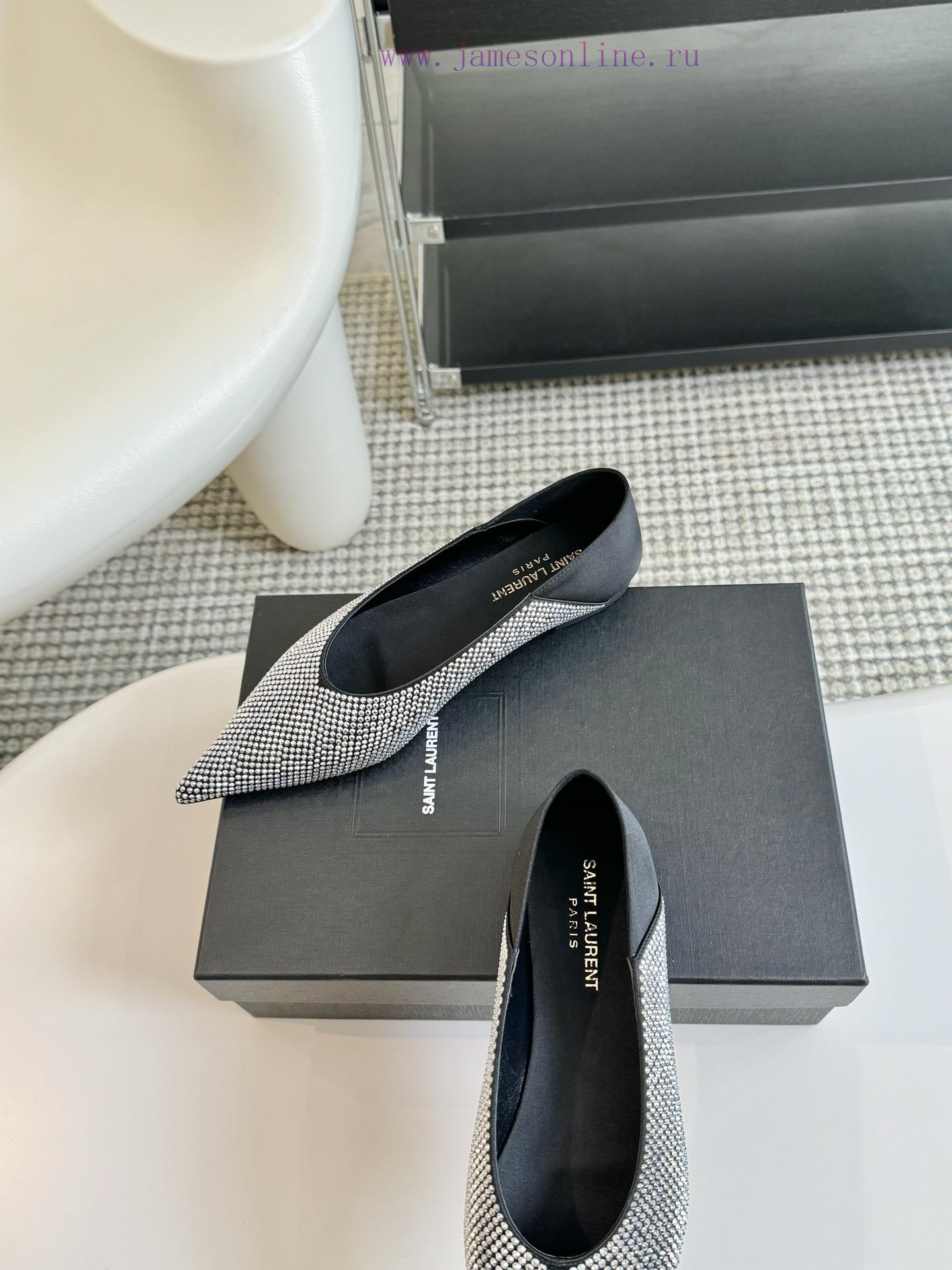 🫰SAINT LAURENT 24/Pointed Flat Bottom Single ShoesWho Loves These Retro Animal Patterned Flat S 22eppuew - Image 5