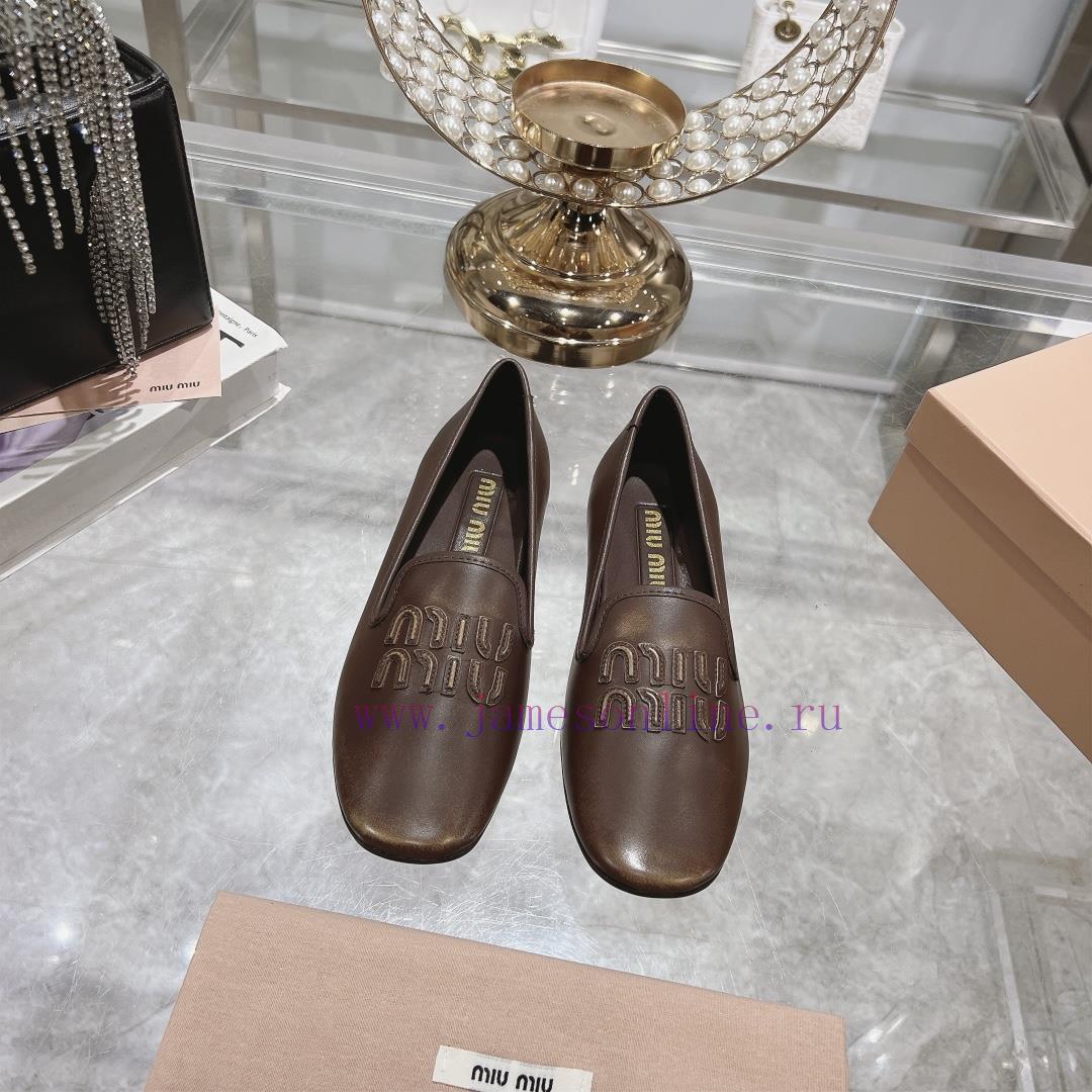 Miumiu 2024 Spring/Summer New Collection Retro Distressed Square Toe Mueller Single Shoes Slipp 35plq2zg - Image 2