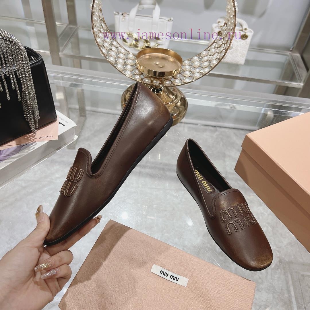 Miumiu 2024 Spring/Summer New Collection Retro Distressed Square Toe Mueller Single Shoes Slipp 35plq2zg - Image 4