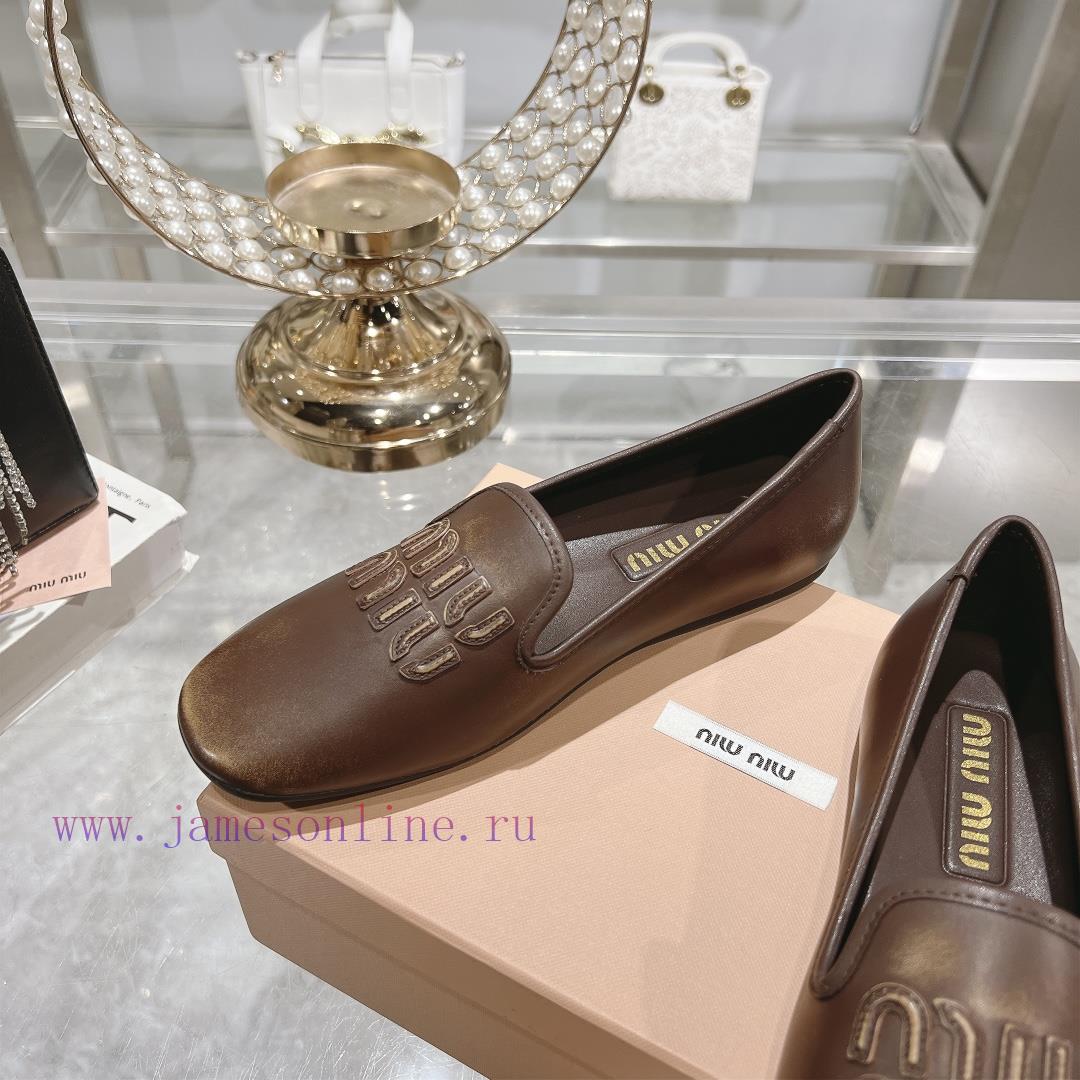 Miumiu 2024 Spring/Summer New Collection Retro Distressed Square Toe Mueller Single Shoes Slipp 35plq2zg - Image 6
