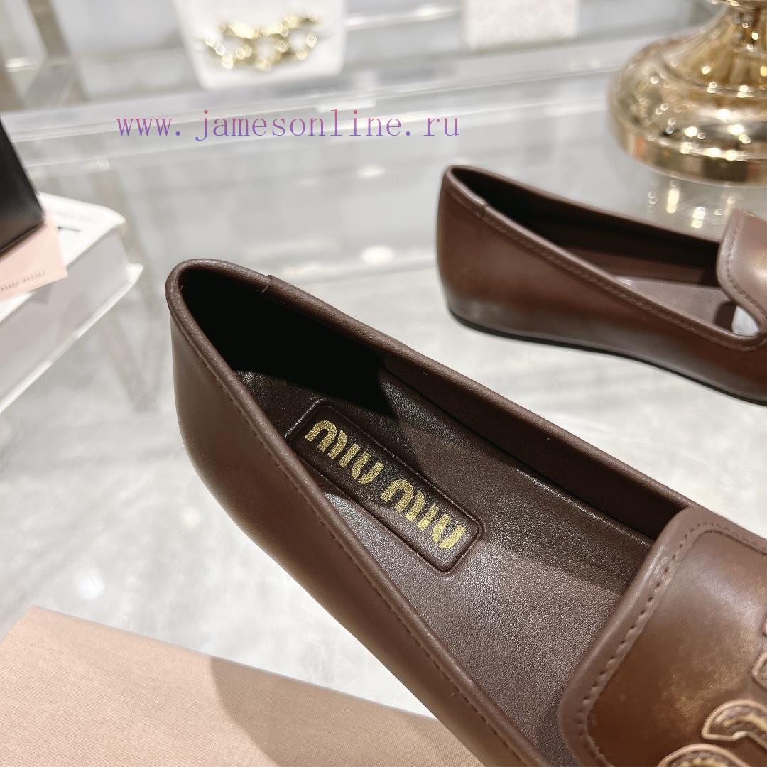 Miumiu 2024 Spring/Summer New Collection Retro Distressed Square Toe Mueller Single Shoes Slipp 35plq2zg - Image 8