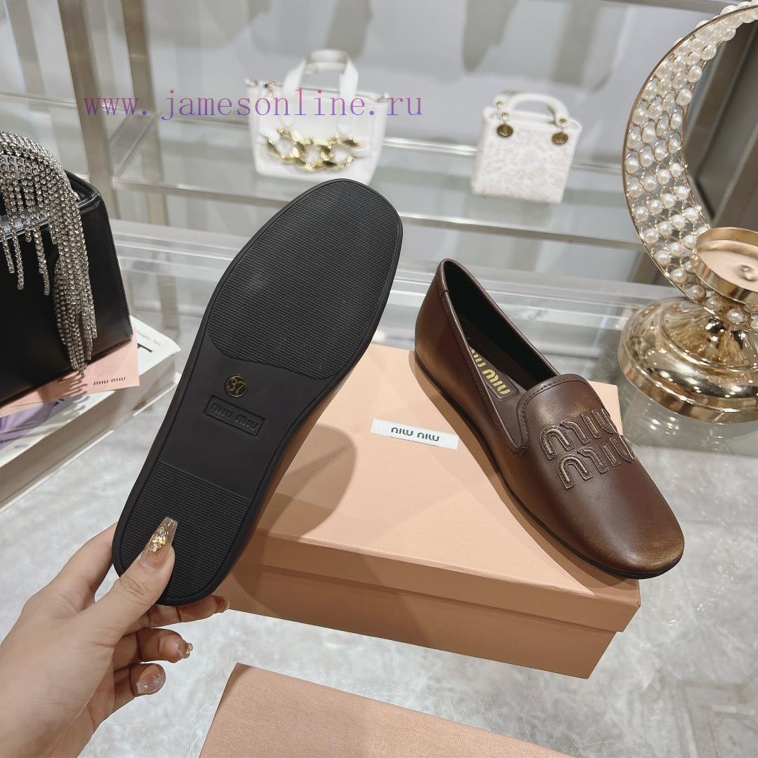 Miumiu 2024 Spring/Summer New Collection Retro Distressed Square Toe Mueller Single Shoes Slipp 35plq2zg - Image 10