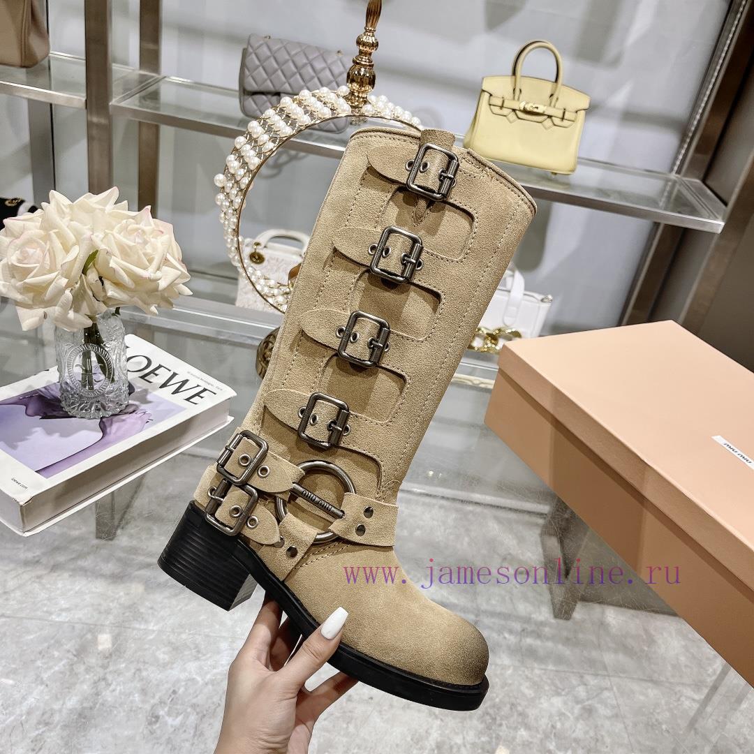 Miumiu 2024 Autumn/Winter New Limited Edition Lock Mouth Short Boots New Colors Explosive Boots eumv5i2l - Image 5