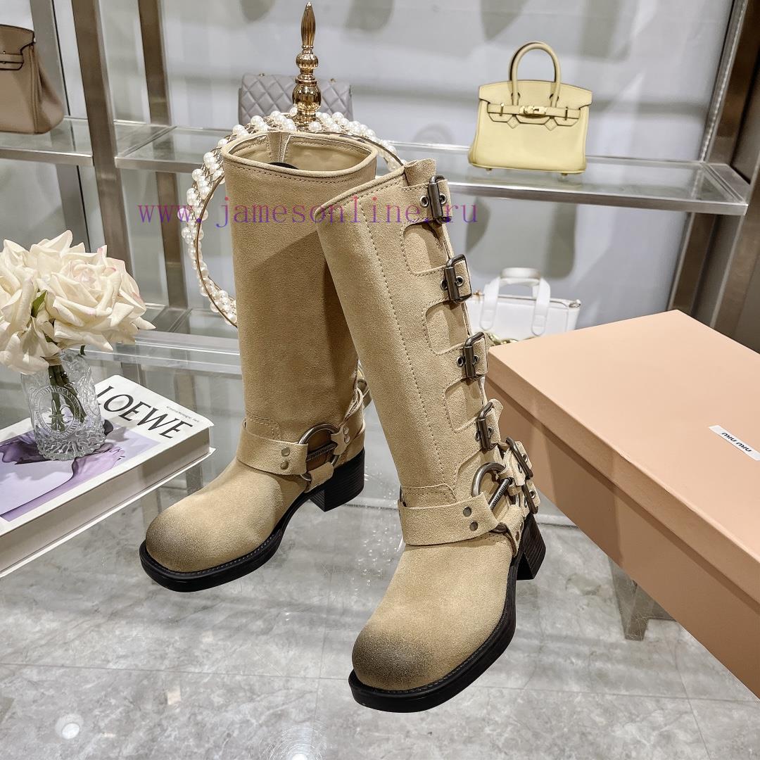 Miumiu 2024 Autumn/Winter New Limited Edition Lock Mouth Short Boots New Colors Explosive Boots eumv5i2l - Image 6