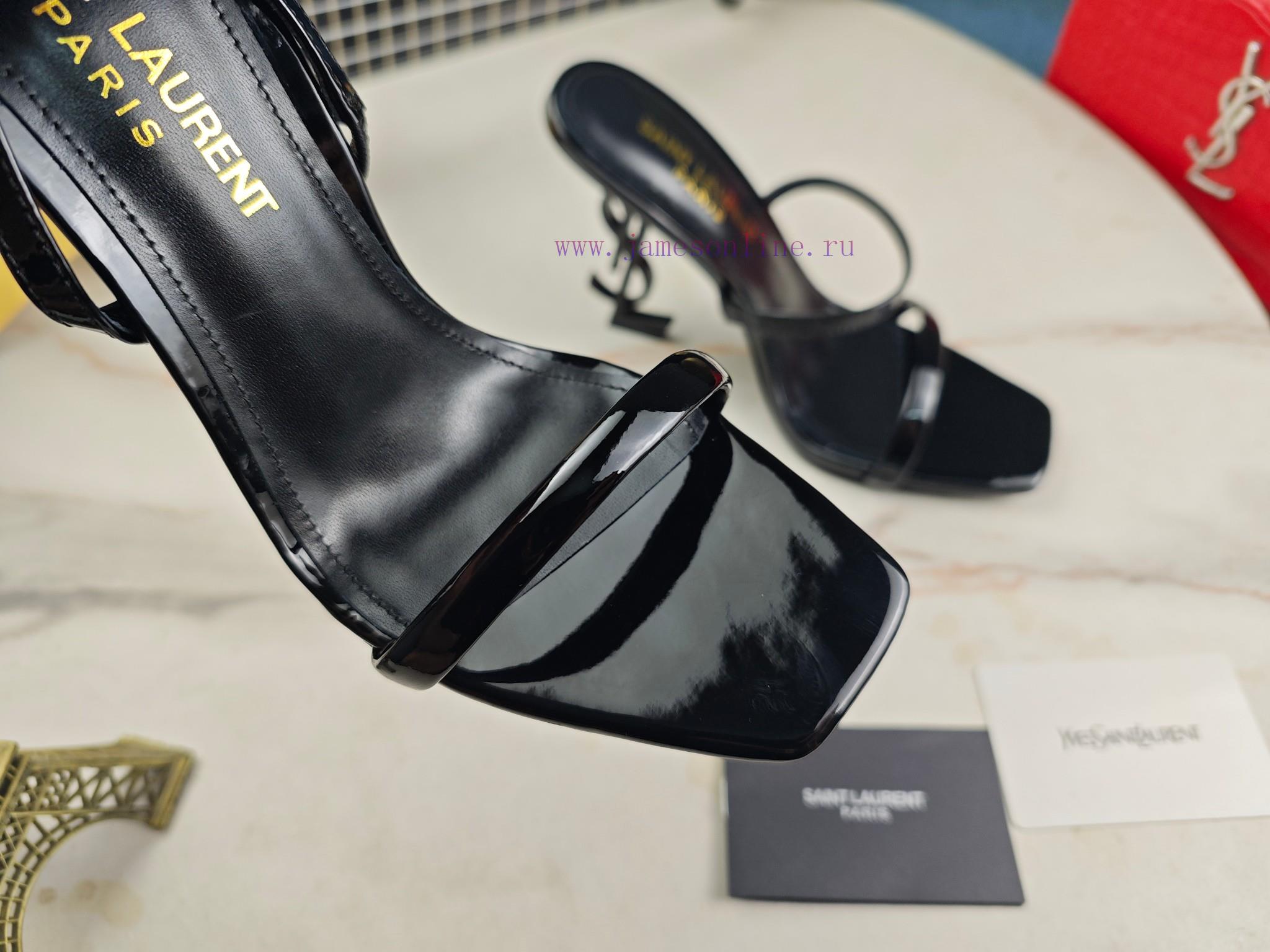 RiceSaint Laurent Slim Heeled Sandals 2024 Early Autumn Synchronized YSL Rhinestone Buckle Deco 8oukz26p - Image 5