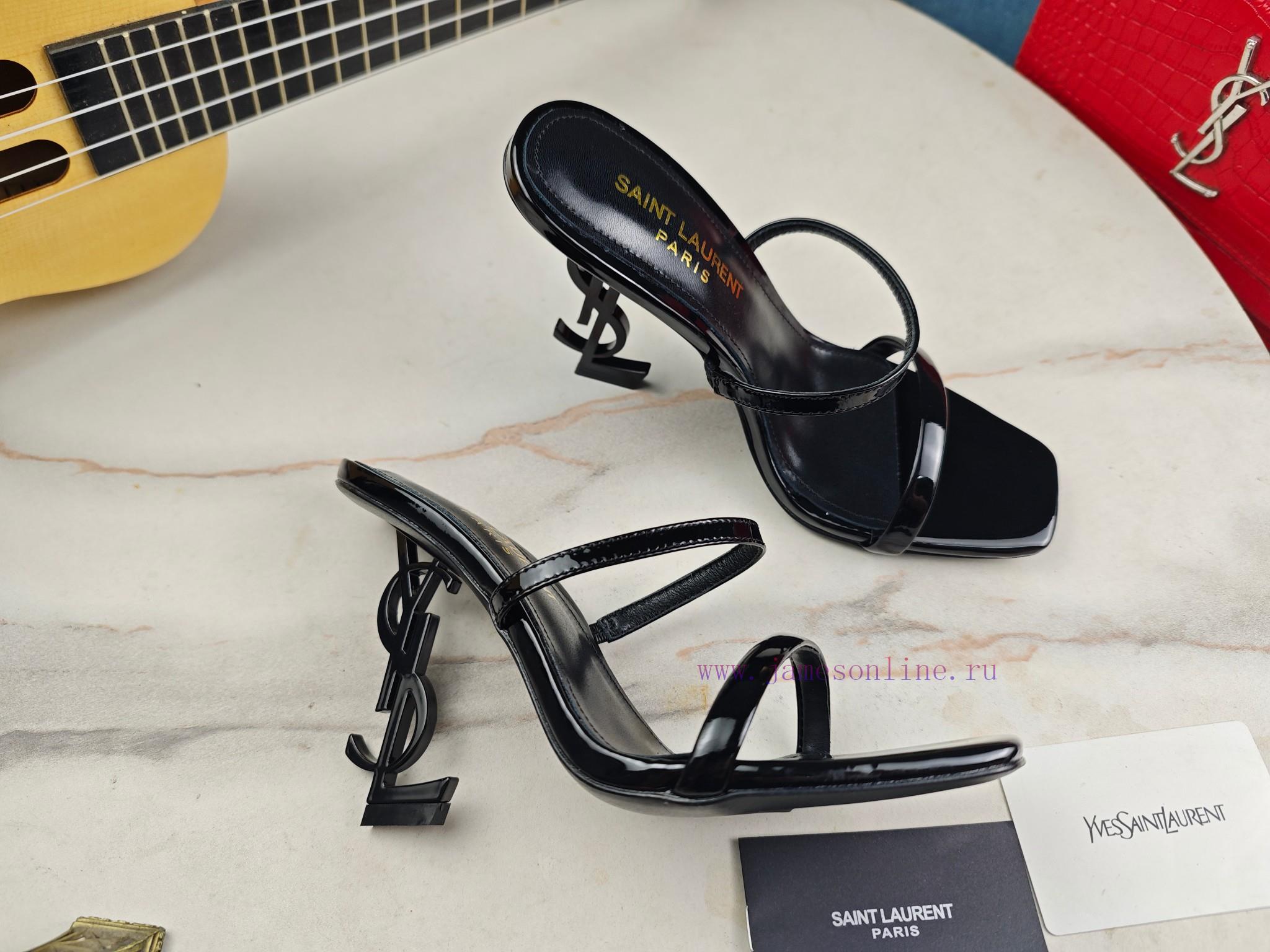 RiceSaint Laurent Slim Heeled Sandals 2024 Early Autumn Synchronized YSL Rhinestone Buckle Deco 8oukz26p - Image 7