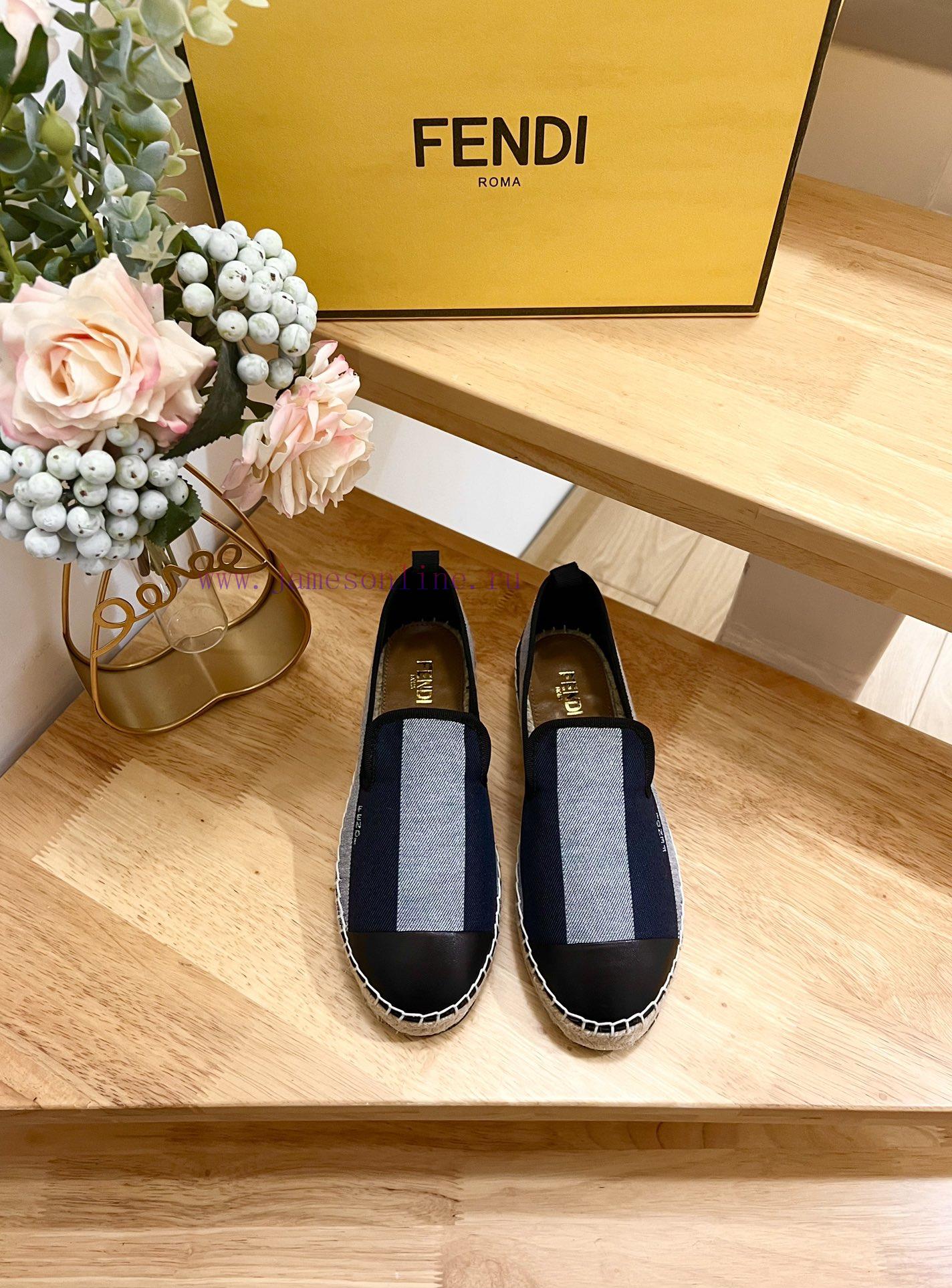P Women's And P Men's 300Fendi Men's And Women's Striped Linen Bottom Fishing Shoes Are Made Of c8r23z5k - Image 2