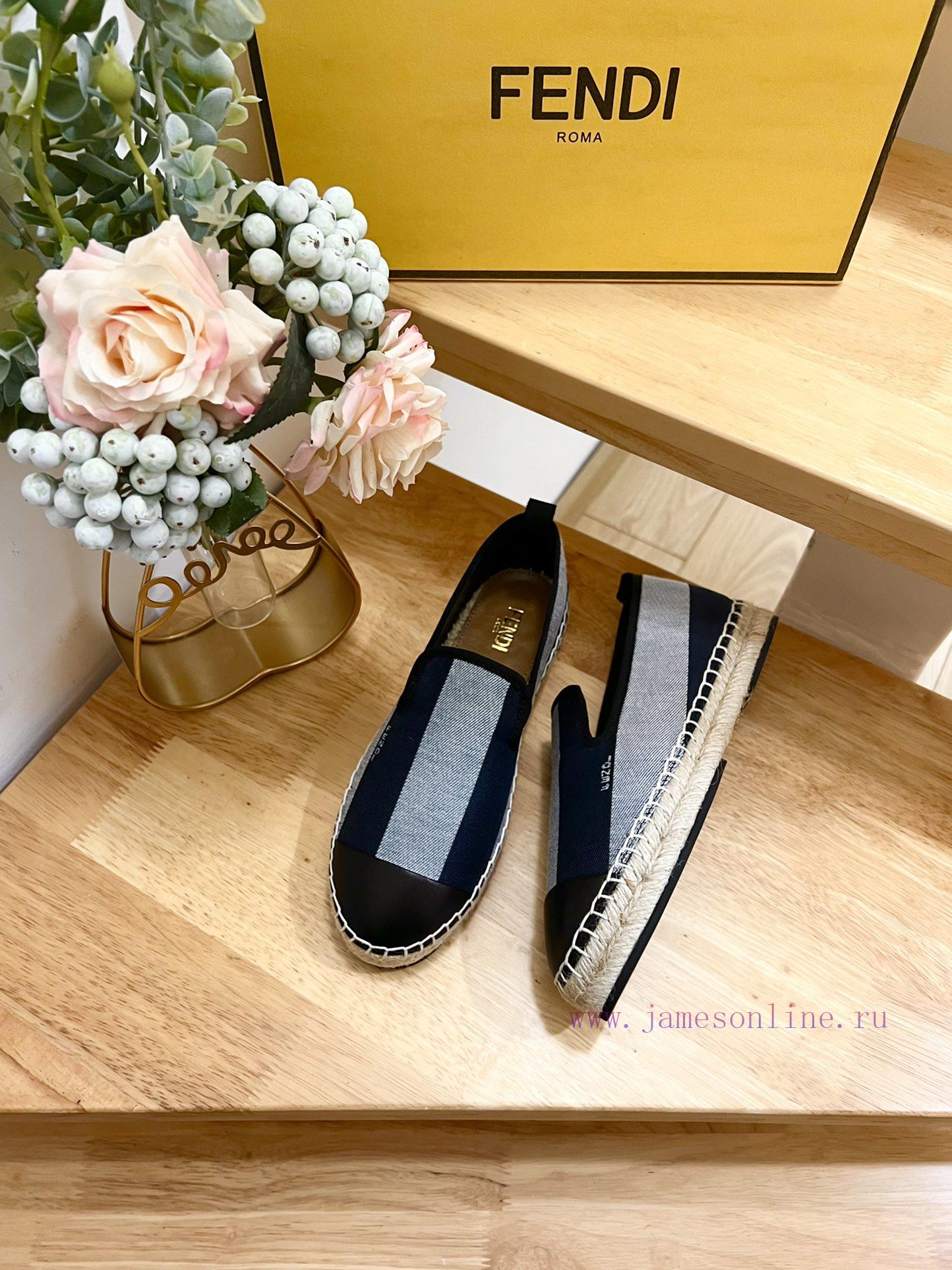 P Women's And P Men's 300Fendi Men's And Women's Striped Linen Bottom Fishing Shoes Are Made Of c8r23z5k - Image 5