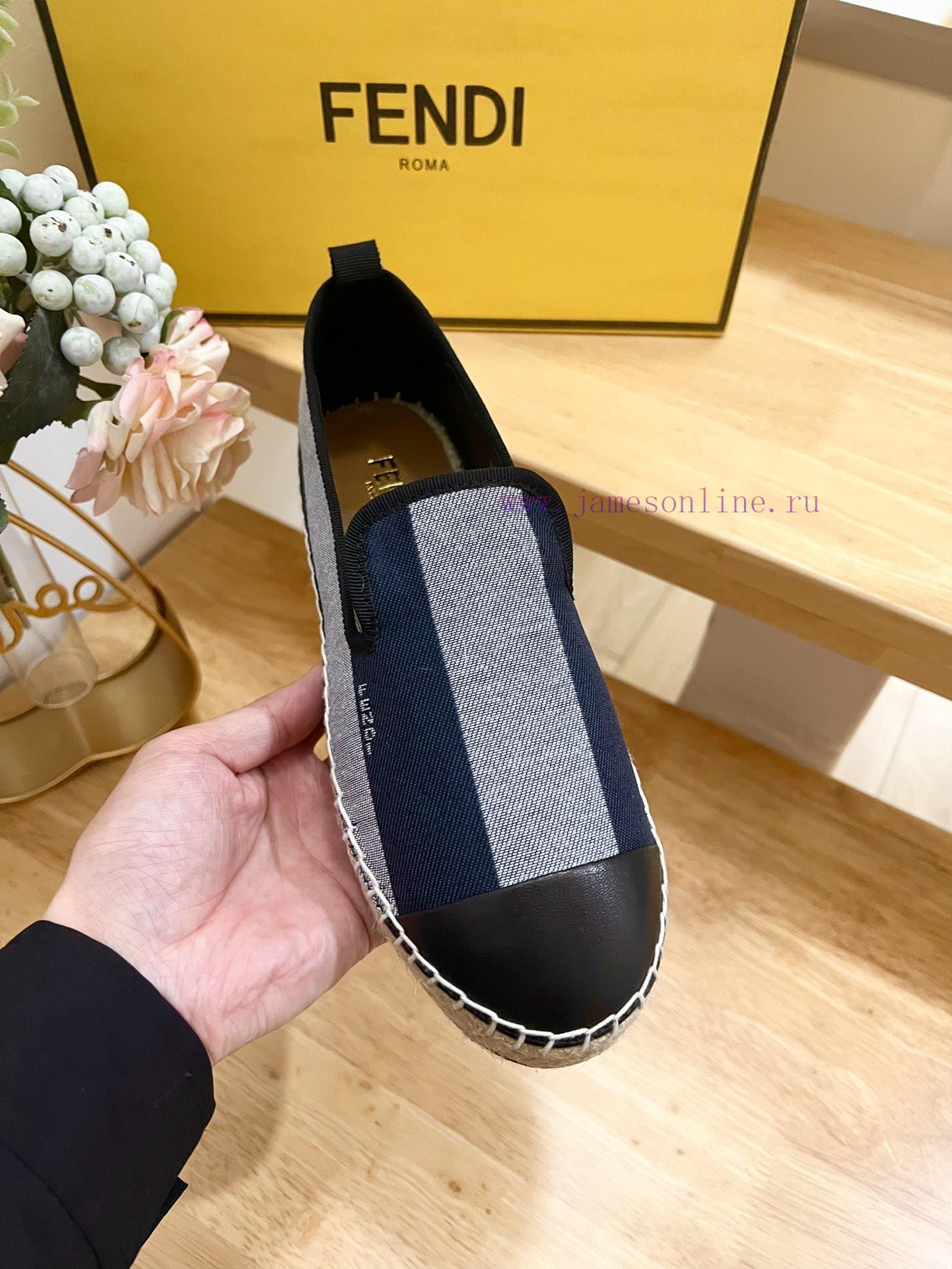 P Women's And P Men's 300Fendi Men's And Women's Striped Linen Bottom Fishing Shoes Are Made Of c8r23z5k - Image 8