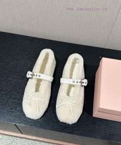 Top Qualitymiumiu Ss24new Arrival～Miu Miu 2024 Autumn/Winter New Hairy ShoesThe Creamy Ballet S 53jtjv43