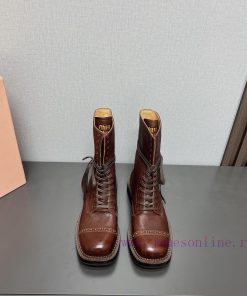Top TierMIUMIU 2024 Vs Autumn/Winter Latest Fashion Explosive CollectionSquare Toe Thick Soled dp4fnwbd