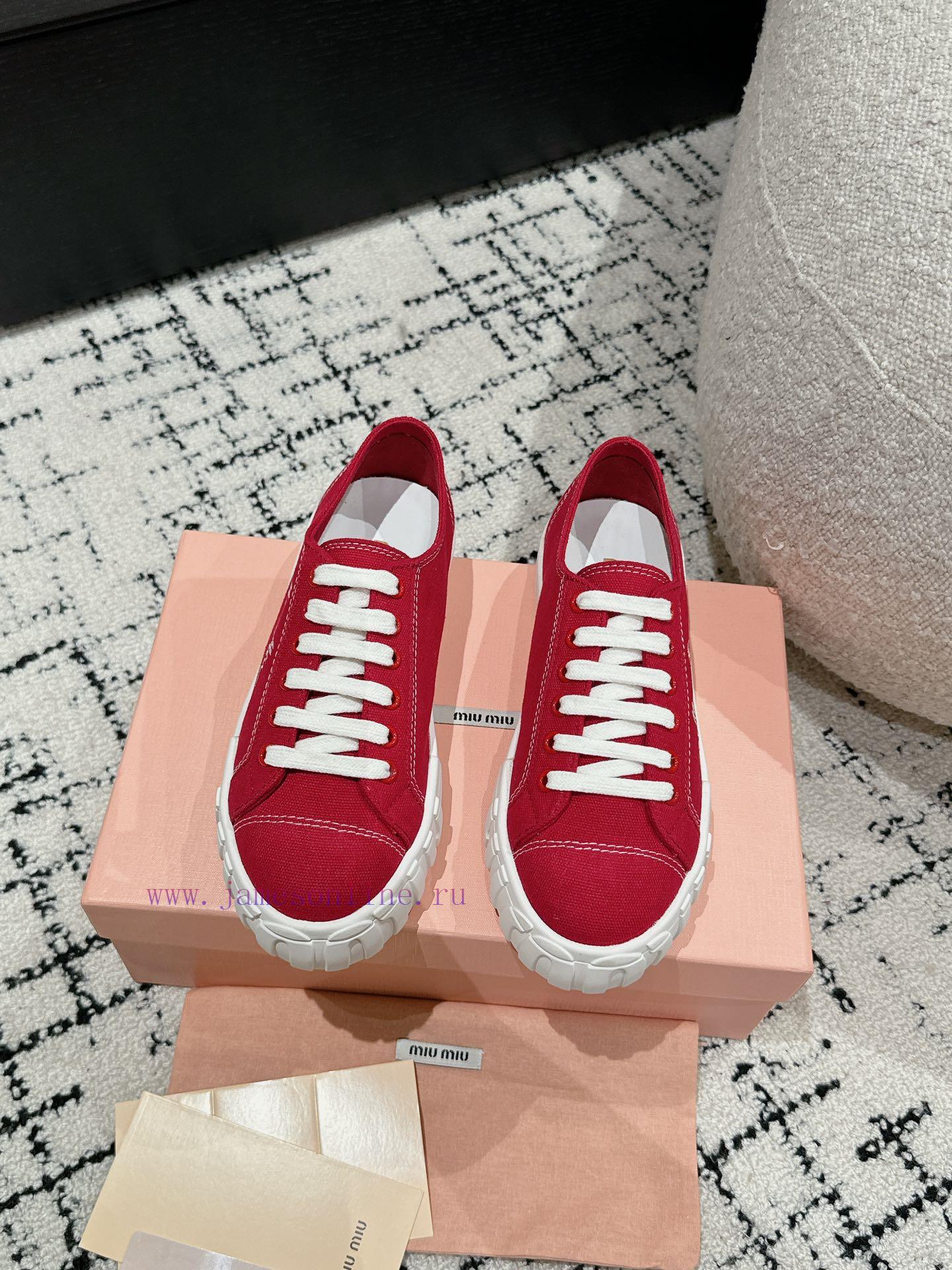 Miu Miu | Miu Miu 24/Autumn/Winter New Canvas British Style Strap Thick Bottom Casual ShoesThe fzyd9ui4