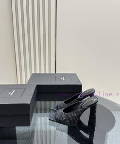 YSL Saint Laurent SS2024 Summer New Product Fish Mouth Hot Diamond High Heels Fashion Style Hig 6db748lm