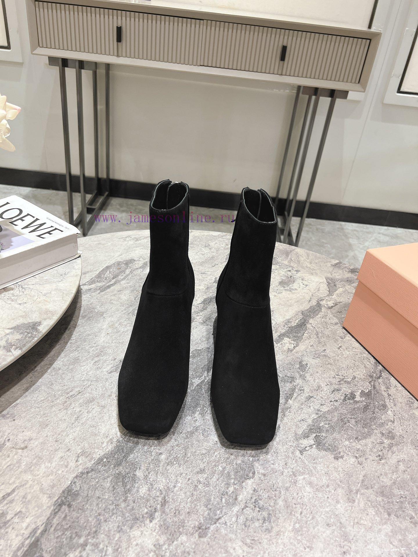 MiuMiuMiu Miu 2024 Autumn/Winter New Diamond Heeled Short Boots Bare Boots/Long BootsThe Minima gb2rex5o - Image 5