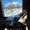 P MiuMiu Miu 24ss Series Women's Logo Nylon Wada Net Snow Party Metal Logo Two Tone Thick Botto 0jya89fw