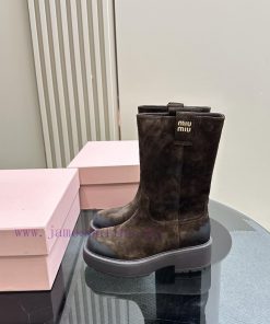 MIU Miu Miu 24 Spring/Summer Fashion Show Western Collection Vintage Short Boots 🤎 Black And Br msc046mv