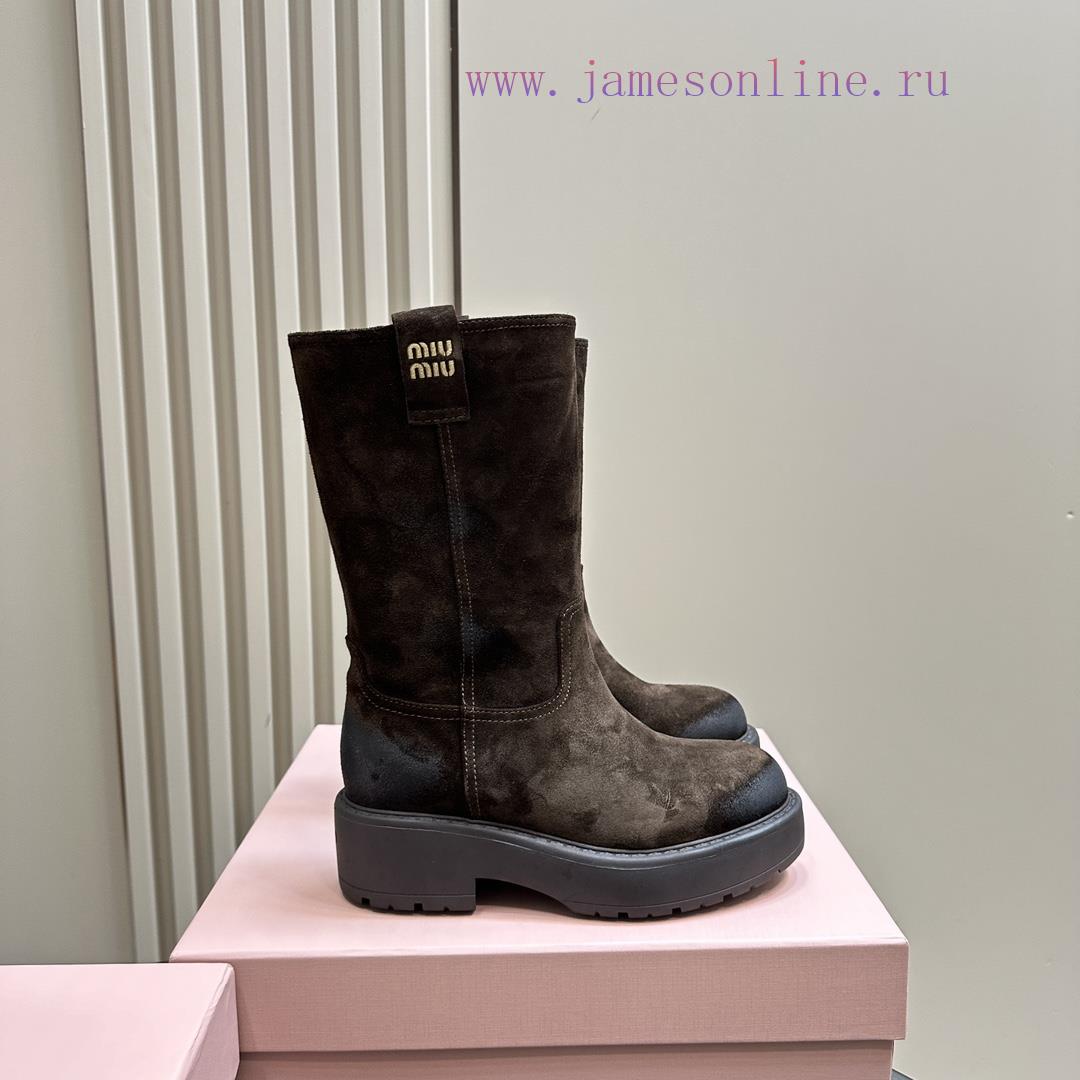 MIU Miu Miu 24 Spring/Summer Fashion Show Western Collection Vintage Short Boots 🤎 Black And Br msc046mv - Image 5