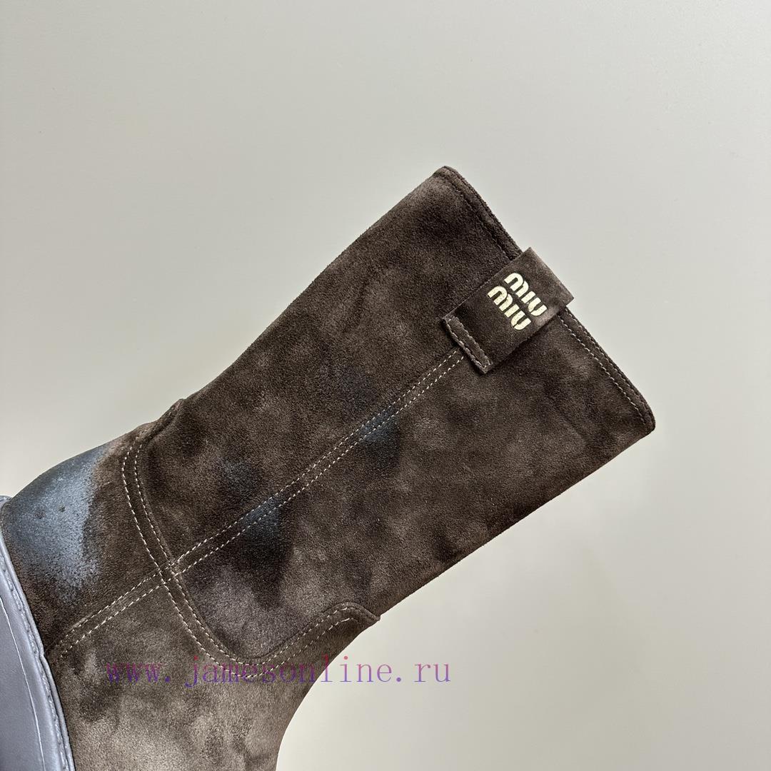 MIU Miu Miu 24 Spring/Summer Fashion Show Western Collection Vintage Short Boots 🤎 Black And Br msc046mv - Image 9