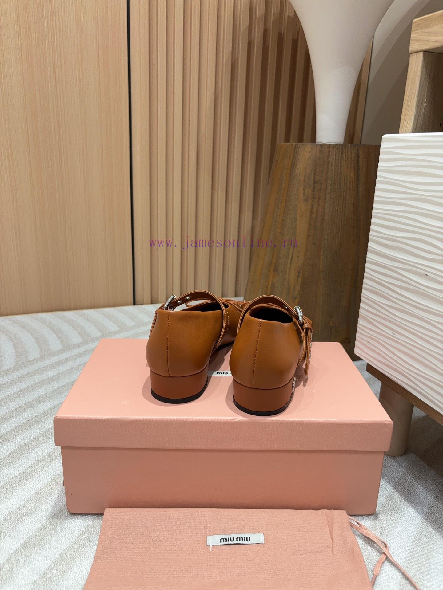 -24Ss Autumn/Winter New Miu Miu Bow Mary Jane Ballet Coarse Single ShoesOn This Leather Ballet mtrnxbu3 - Image 7