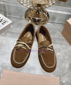 - Miu Miu New Color Brushed Lace Up Chicken Eye Flat Bean Shoes Miu Miu Miu Miu Miu Miu 2024 Fa yb1ry5bm