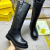 FENDI's Latest Popular Knight High Top Boots Made Of Black Cowhide Fabric With Metal Buckle Det 5x5yjawr