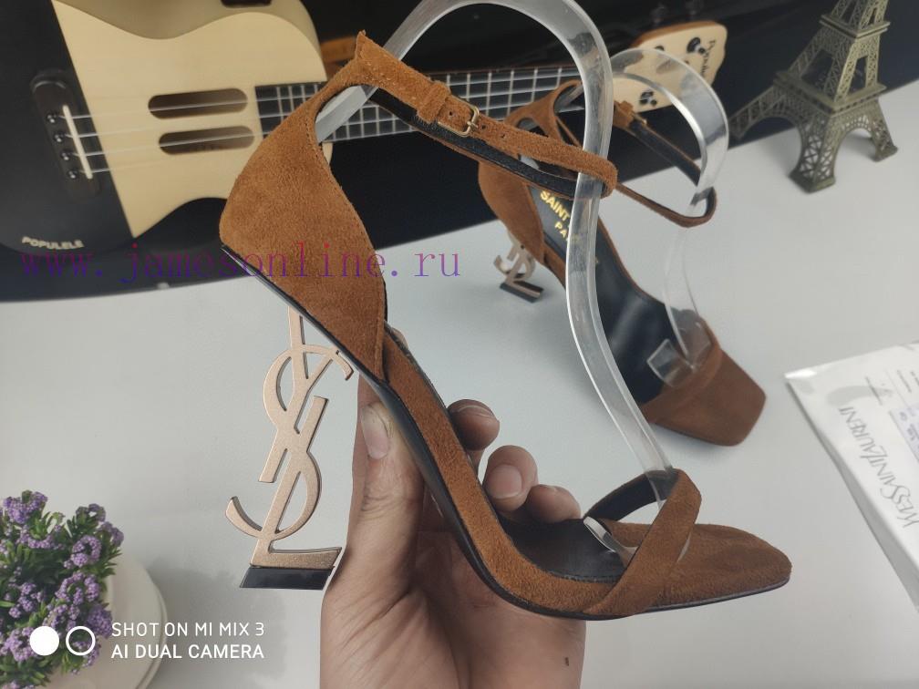 Classic Style Of RiceSAINT LAURENT YSL Letter Metal Buckle Baked Paint YSL Letter And High-heel 2xmte1zz - Image 2