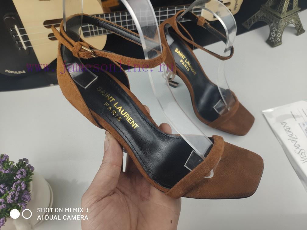 Classic Style Of RiceSAINT LAURENT YSL Letter Metal Buckle Baked Paint YSL Letter And High-heel 2xmte1zz - Image 3