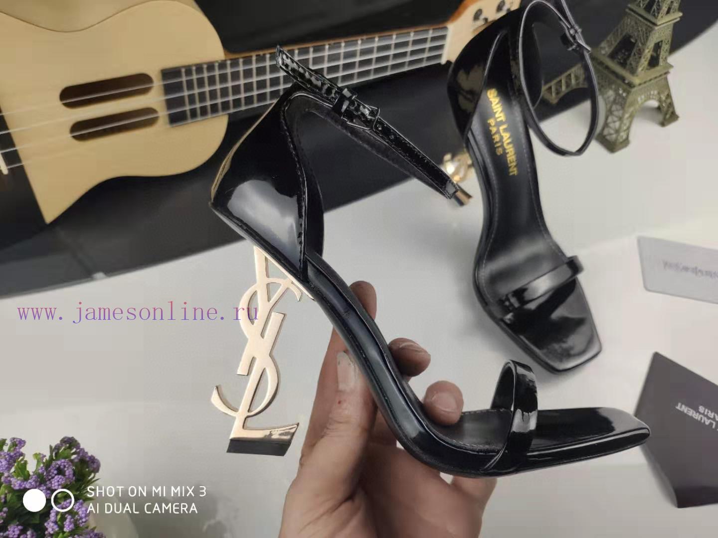 Classic Style Of RiceSAINT LAURENT YSL Letter Metal Buckle Baked Paint YSL Letter And High-heel ax1ma9la